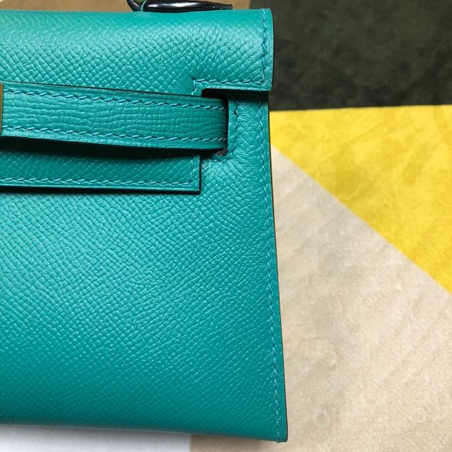 Hermes original epsom leather mini kelly 19 bag K0019 malachite green
