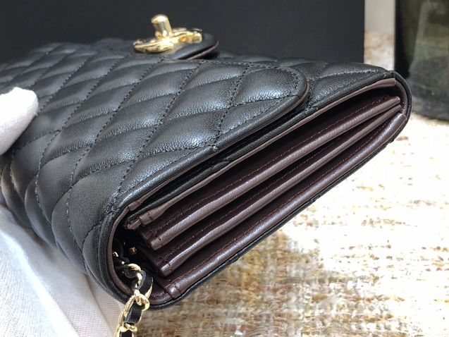 CC original lambskin chain clutch A50090 black