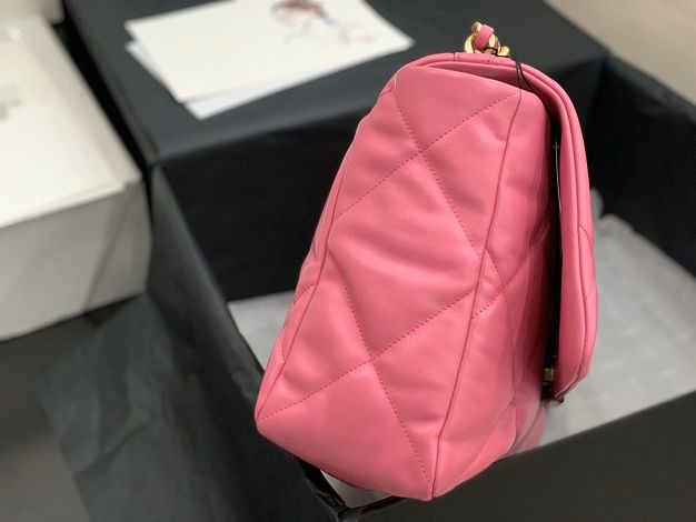 2020 CC original lambskin 19 maxi flap bag AS1162 dark pink
