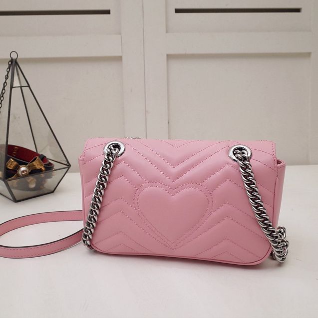 GG original calfskin marmont mini bag 446744 pink