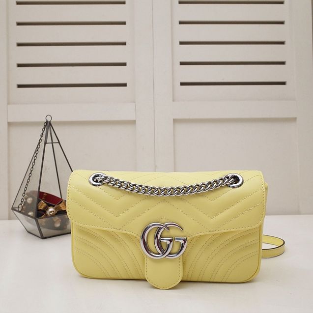 GG original calfskin marmont small shoulder bag 443497 yellow