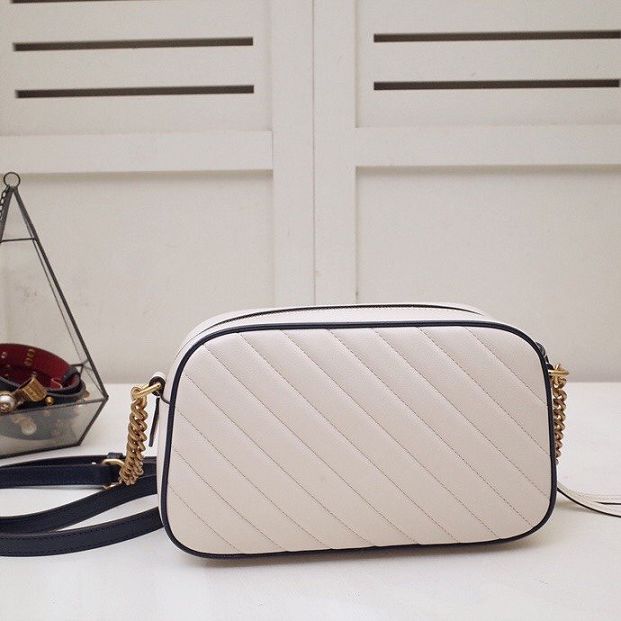 GG original calfskin marmont small shoulder bag 447632 white