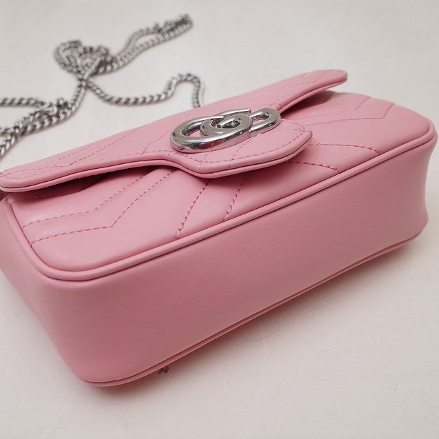 GG original calfskin marmont super mini bag 476433 pink