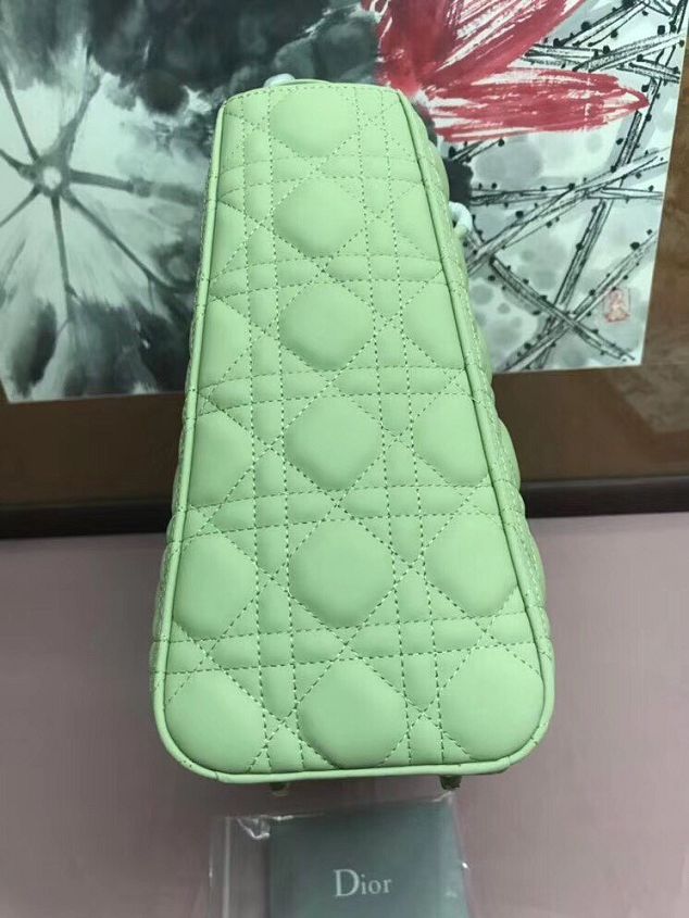 Dior original lambskin large lady dior ultra-matte bag M0566 avocado green