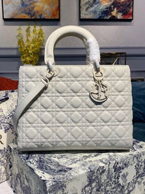 Dior original lambskin large lady dior ultra-matte bag M0566 white