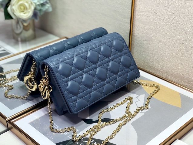 Lady dior original lambskin clutch S0204 royal blue