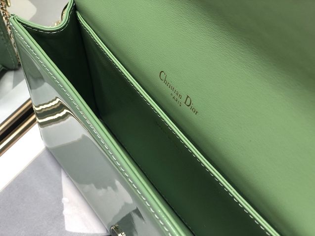 Lady dior original patent calfskin clutch S0204 avocado green