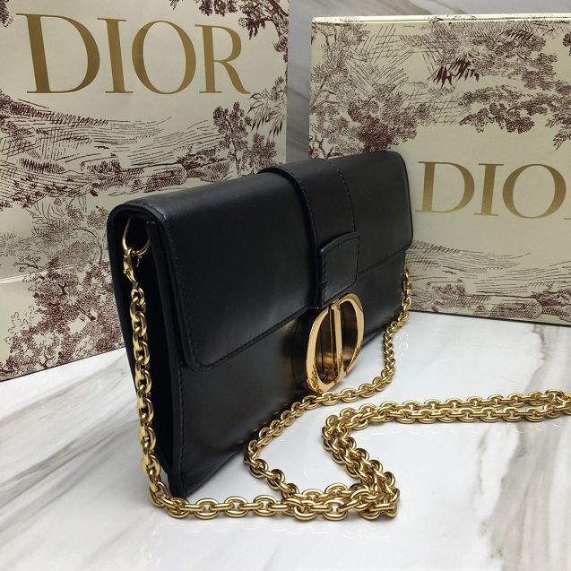 Dior original calfskin 30 montaigne clutch bag M9206 black