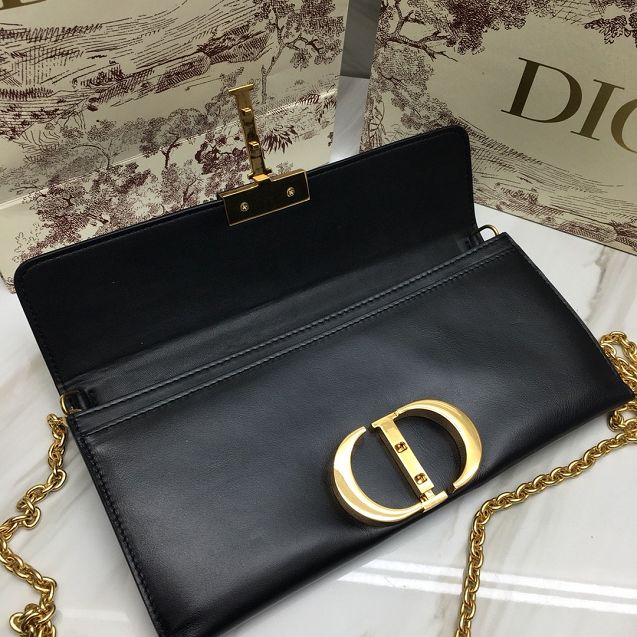 Dior original calfskin 30 montaigne clutch bag M9206 black
