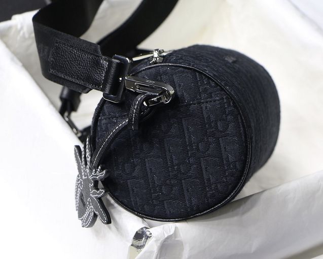 Dior original canvas oblique small shoulder bag M8008 black