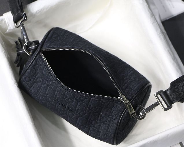 Dior original canvas oblique small shoulder bag M8008 black