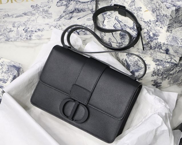 Dior original grained calfskin ultra-matte 30 montaigne bag M9203 black