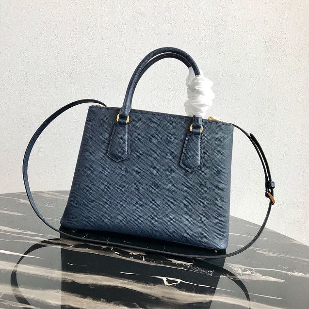 Prada original galleria saffiano leather medium tote bag 1BA232 dark blue