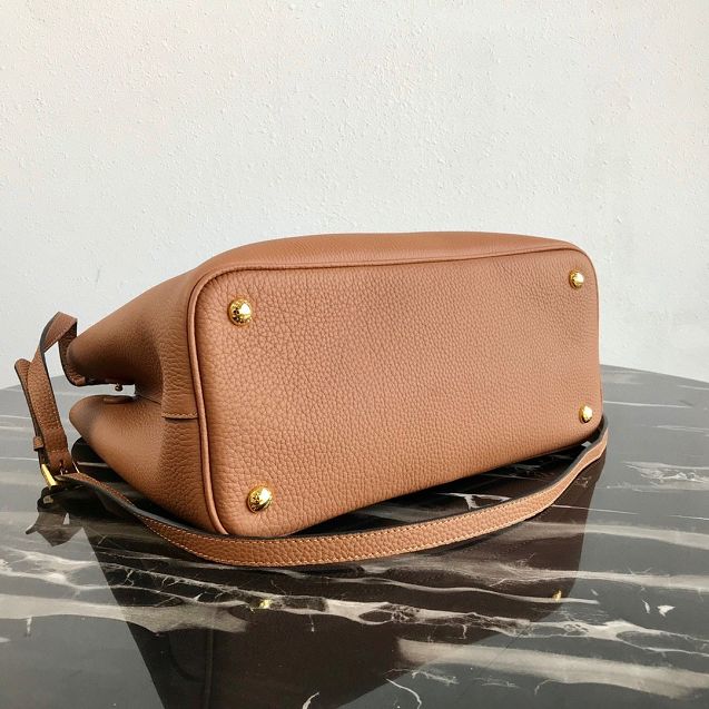 Prada original grained calfskin medium double bag 1BG2775 caramel