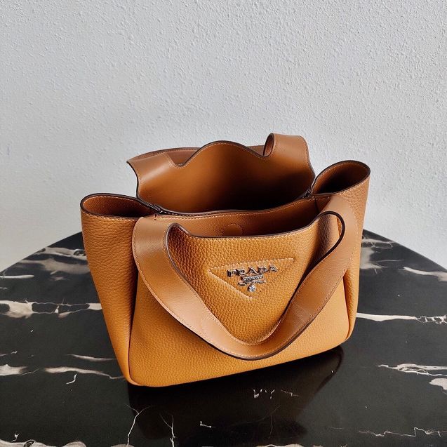 Prada original grained calfskin handbag 1BG335 caramel