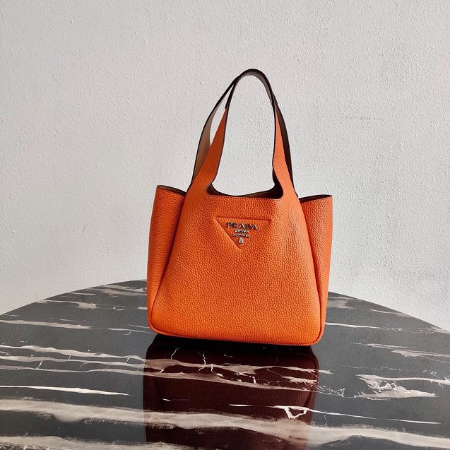 Prada original grained calfskin handbag 1BG335 orange