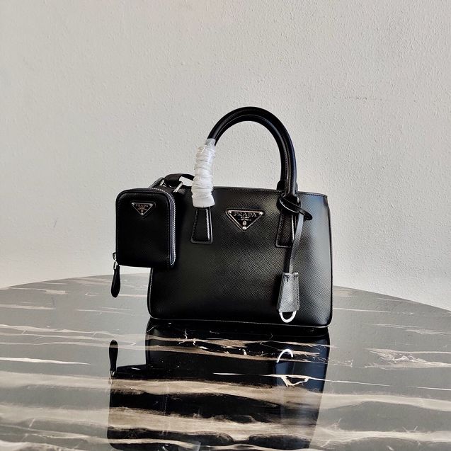 Prada original saffiano leather galleria micro bag 1BA296 black