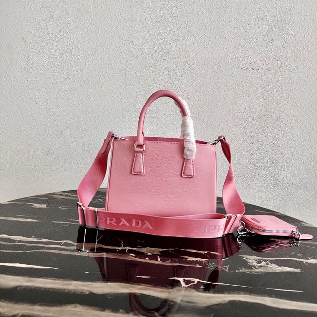 Prada original saffiano leather galleria micro bag 1BA296 pink