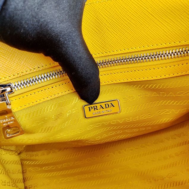 Prada original saffiano leather galleria micro bag 1BA296 yellow