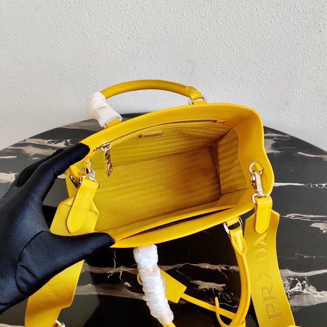 Prada original saffiano leather galleria micro bag 1BA296 yellow