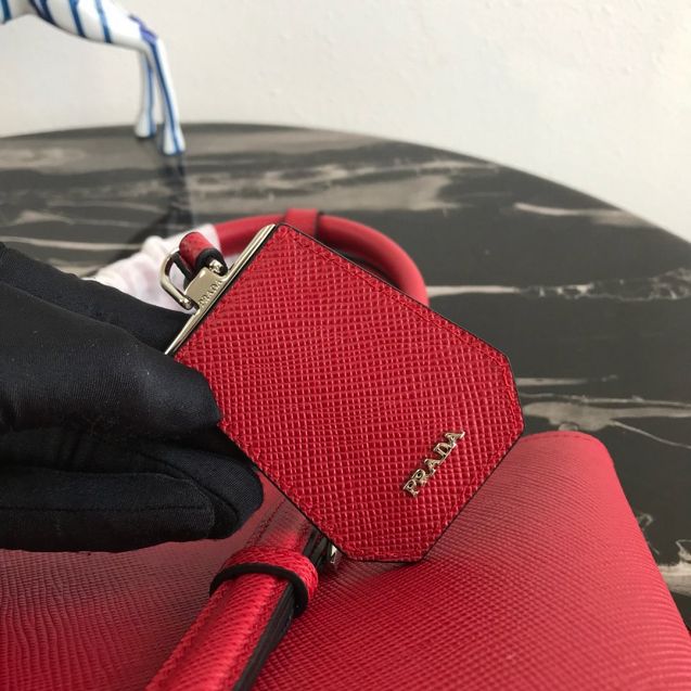 Prada original saffiano leather medium double bag BN2838 red