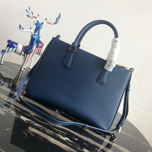 Prada original saffiano leather medium tote bag 1BA1801 navy blue