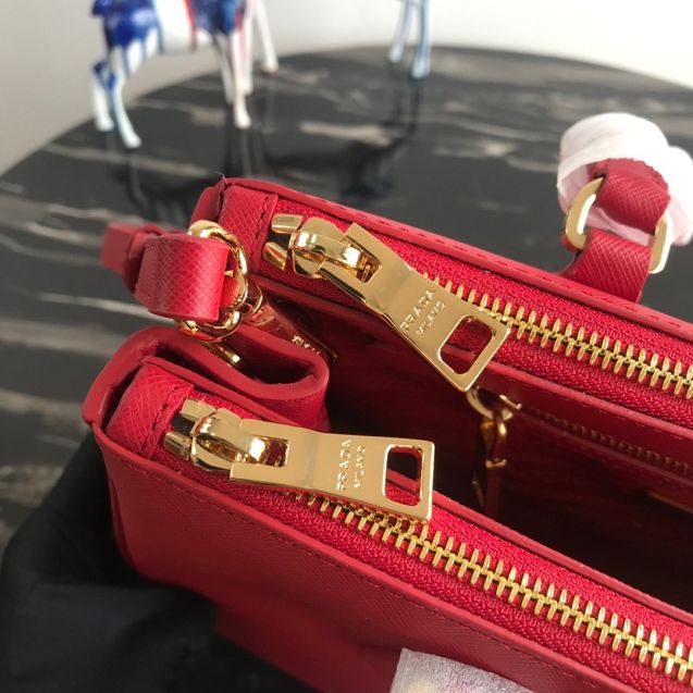 Prada original saffiano leather medium tote bag 1BA1801 red