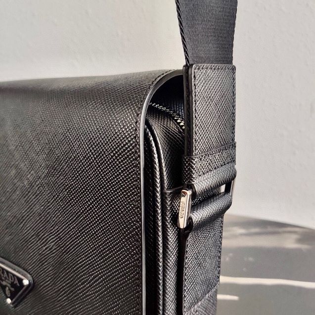 Prada original saffiano leather shoulder bag 2VD038 black