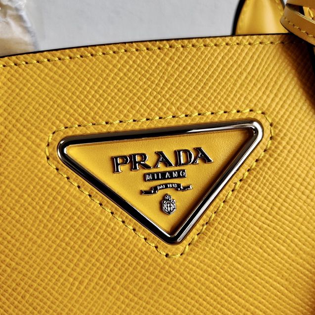 Prada original saffiano leather small monochrome bag 1BA269 yellow