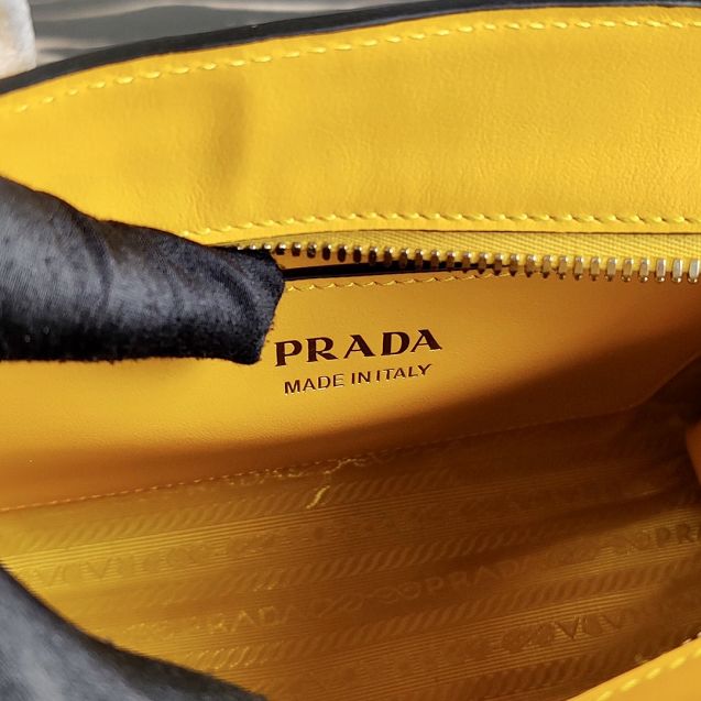 Prada original saffiano leather small monochrome bag 1BA269 yellow