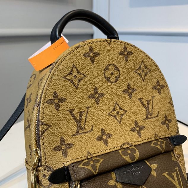 Louis vuitton handmade monogram reverse palm springs backpack mini M42411