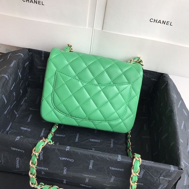 CC original lambskin super mini flap bag A35200 green