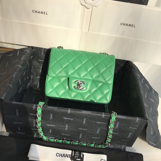 CC original lambskin super mini flap bag A35200 green