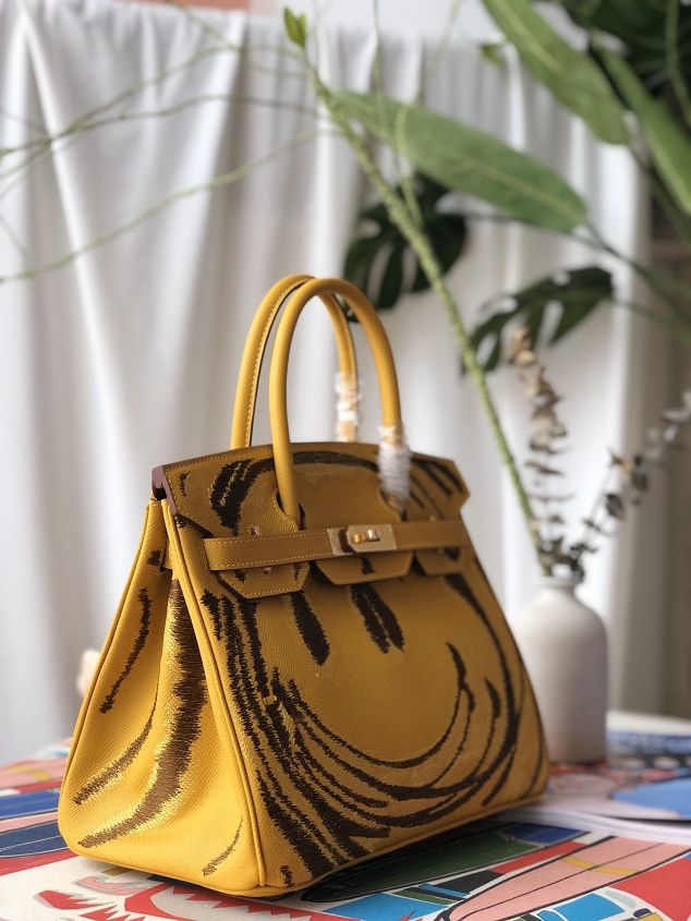 Hermes handmade original epsom leather birkin bag BK00035-2 yellow