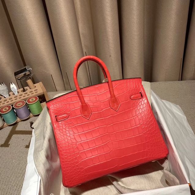 Top hermes genuine 100% crocodile leather handmade birkin 35 bag K350 red