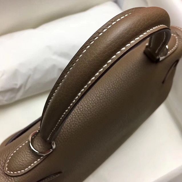 Hermes original togo leather kelly 28 bag K28-1 etoupe grey