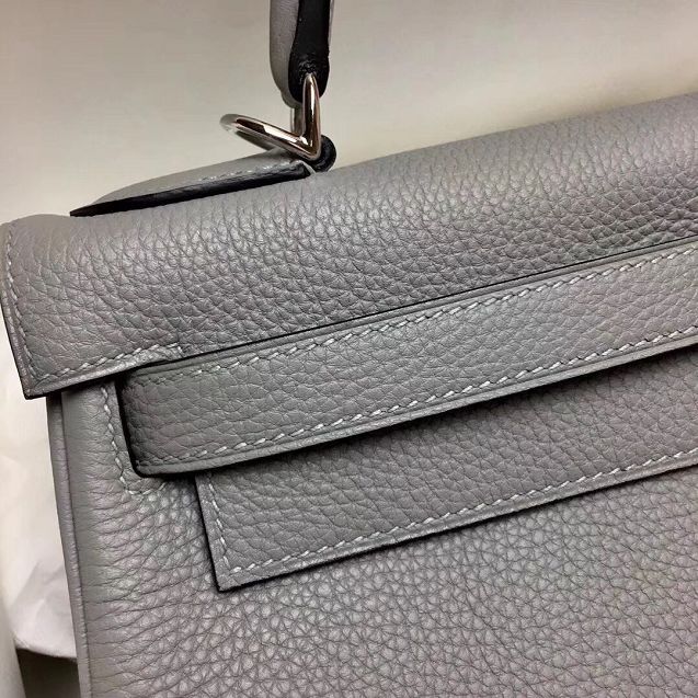 Hermes original togo leather kelly 25 bag K25 gris mouette