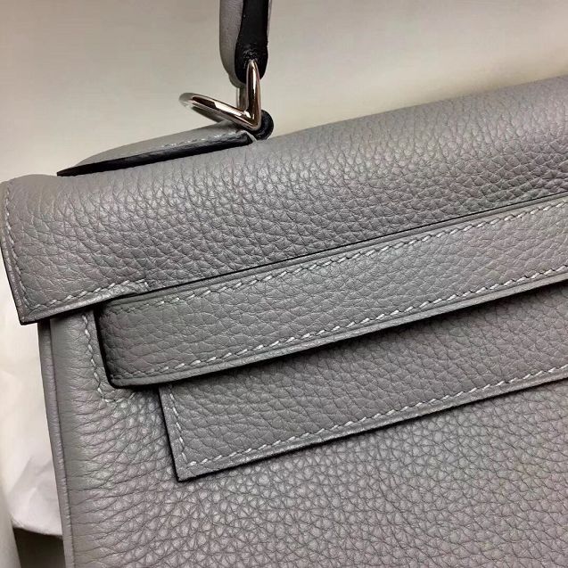 Hermes original togo leather kelly 28 bag K28-1 gris mouette