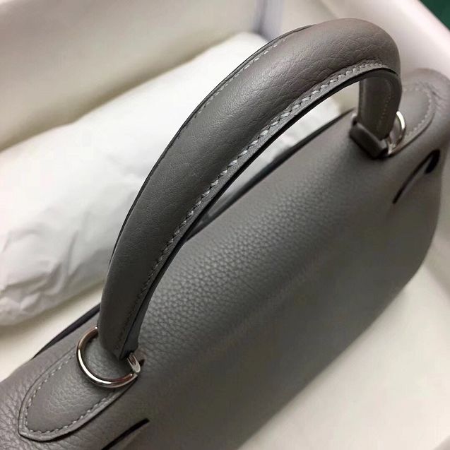 Hermes original togo leather kelly 32 bag K32-1 gris mouette