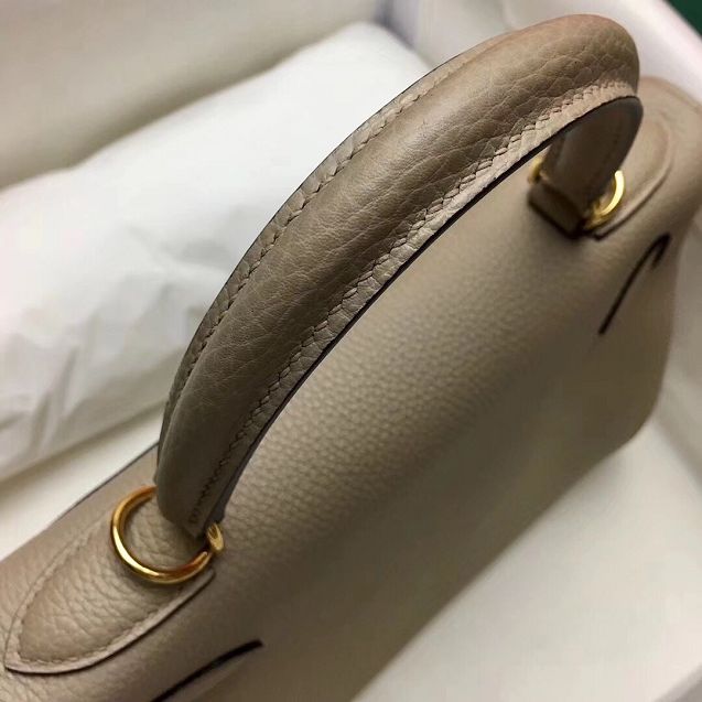 Hermes original togo leather kelly 25 bag K25 gris tourterelle