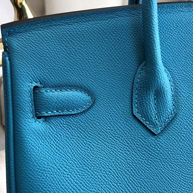 Hermes original epsom leather birkin 35 bag H35-3 blue du nord 