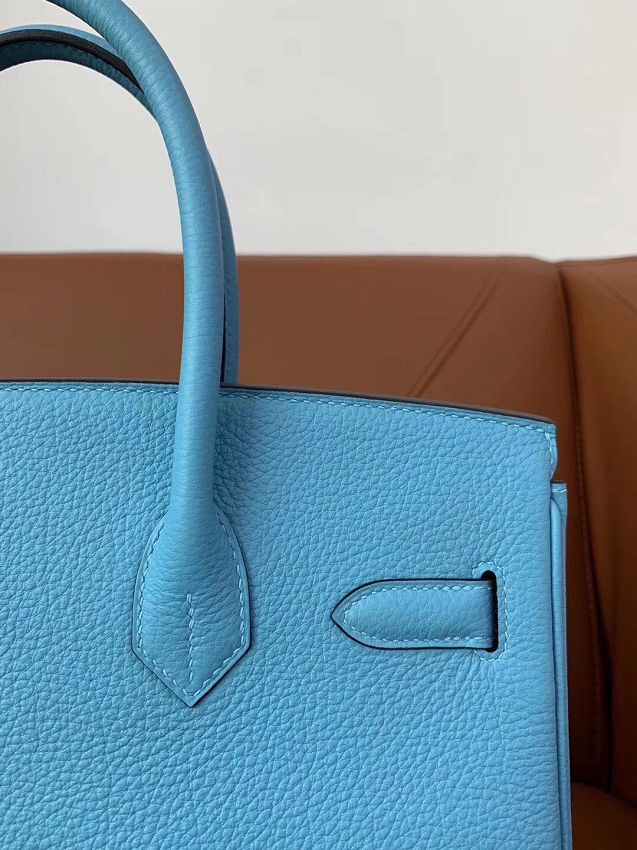 Hermes original togo leather birkin 25 bag H25-1 blue du nord 