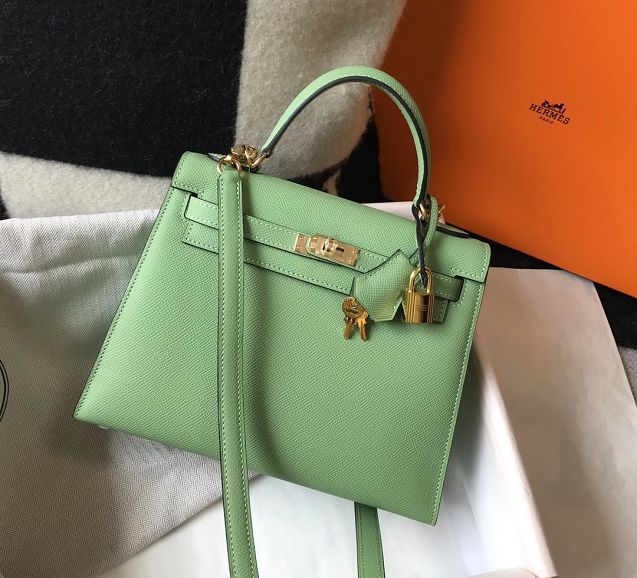 Hermes original epsom leather kelly 28 bag K28-2 vert criquet