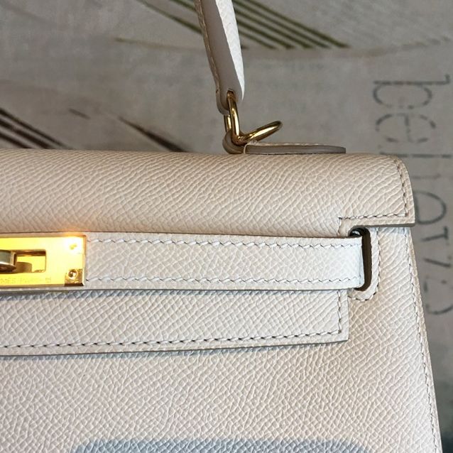 Hermes original epsom leather kelly 25 bag K25-1 white