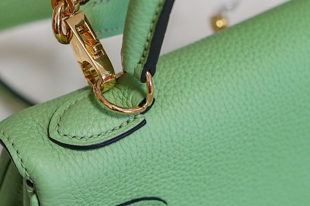 Hermes original togo leather kelly 25 bag K25 vert criquet