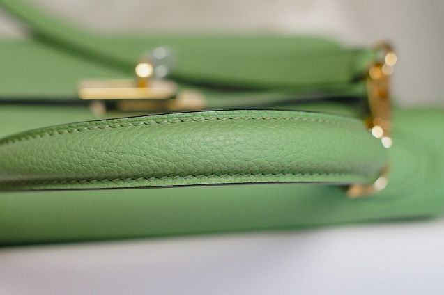 Hermes original togo leather kelly 28 bag K28-1 vert criquet