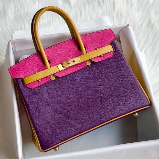 Top hermes 100% totally handmade original togo leather birkin 35 bag H350 purple&pink