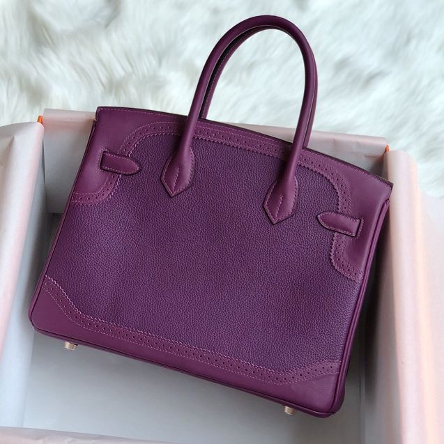 Hermes handmade original togo leather birkin bag BK0035 purple