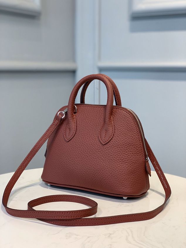 Hermes original togo leather mini bolide bag H018 bordeaux