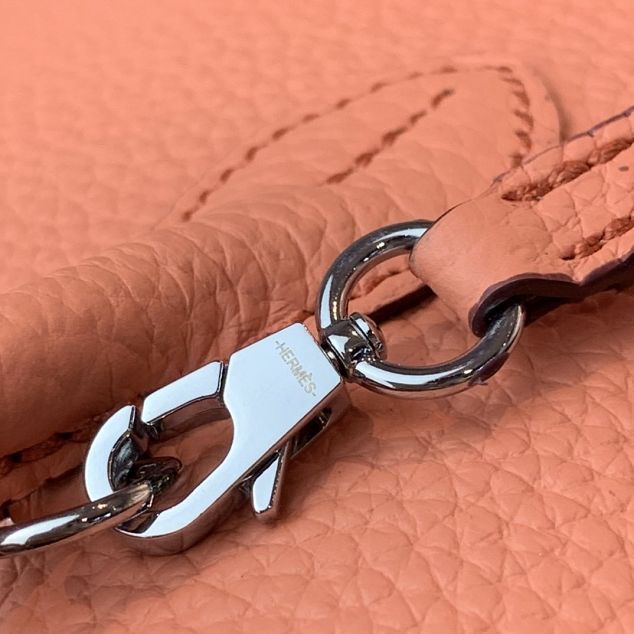 Hermes original togo leather mini bolide bag H018 crevette pink